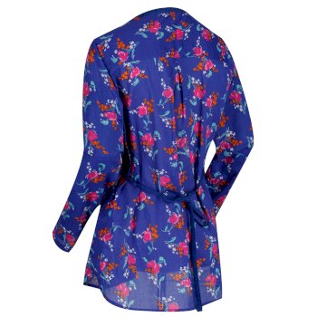 Women's Maladee Long Sleeve Belted Shirt Clematis Floral