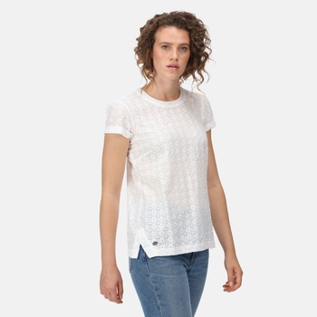 Jaelynn Femme T-shirt en coton Blanc