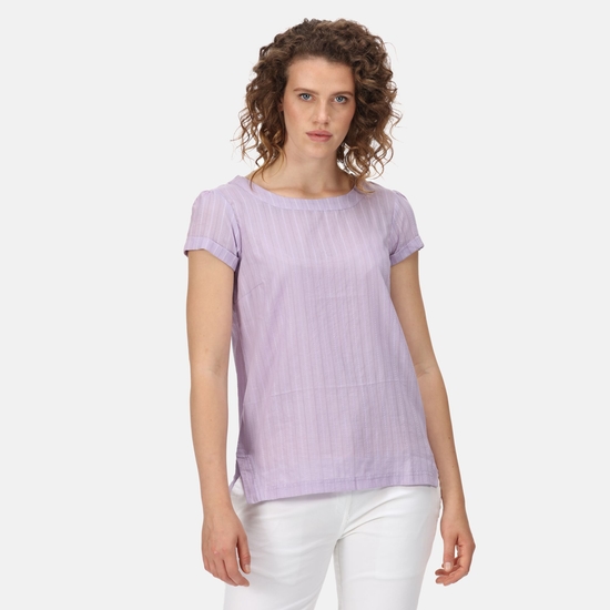 Women's Jaelynn Cotton T-Shirt Pastel Lilac Dobby