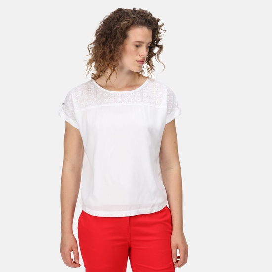 Jaida Femme T-shirt en coton Blanc