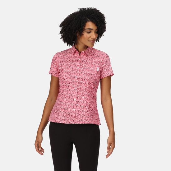 Women's Mindano VI Short Sleeve Shirt Tropical Pink Daisy