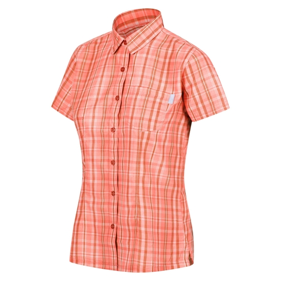 Women's Mindano VI Short Sleeve Shirt Fusion Coral Check