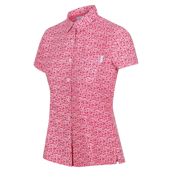 Women's Mindano VI Short Sleeve Shirt Tropical Pink Ditsy