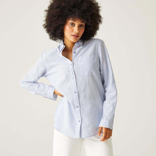 Women's Primevere Shirt Hydrangea Blue Ticking Stripe