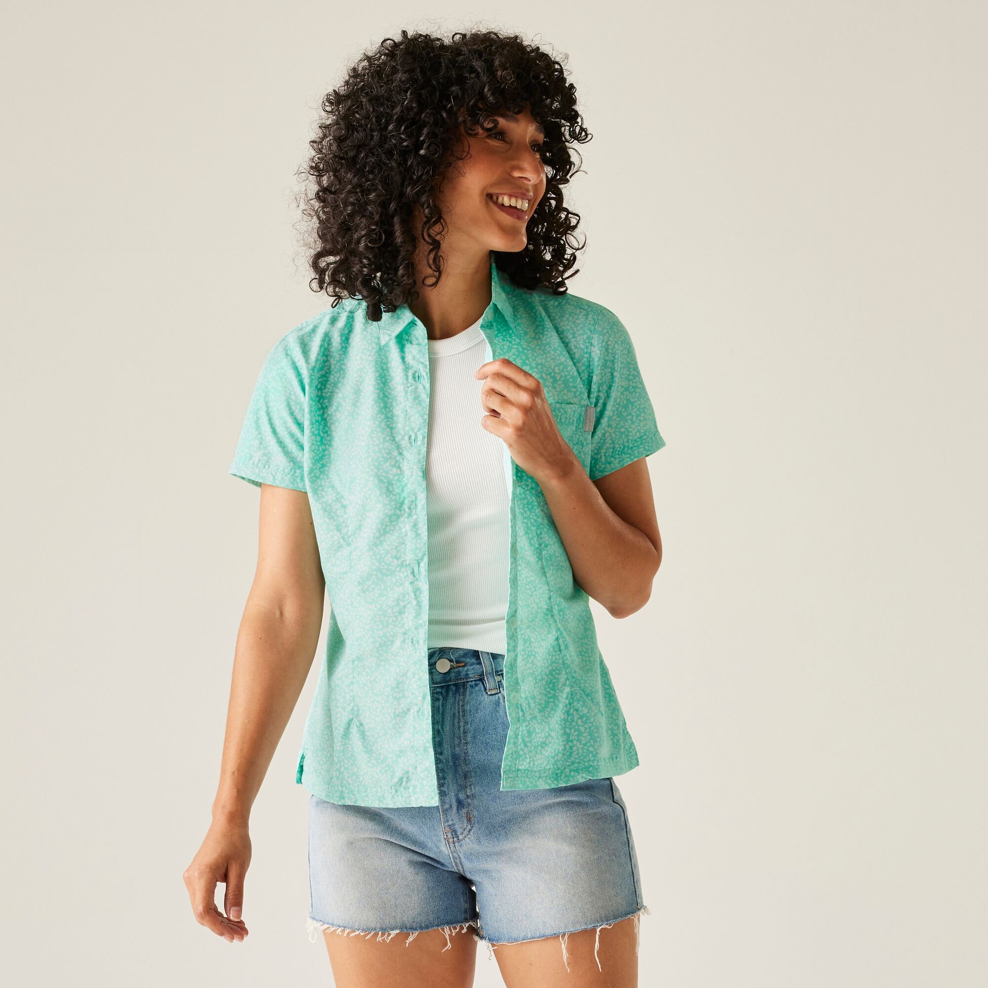 Regatta Damska koszula z krótkim rękawem Mindano VIII Niebieski