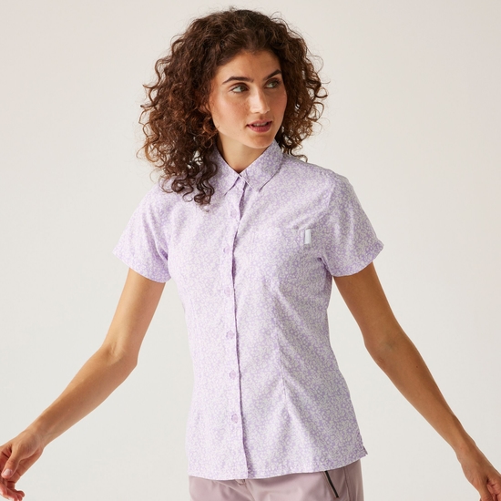 Women's Mindano VIII Short Sleeve Shirt Lilac Frost Ditsy