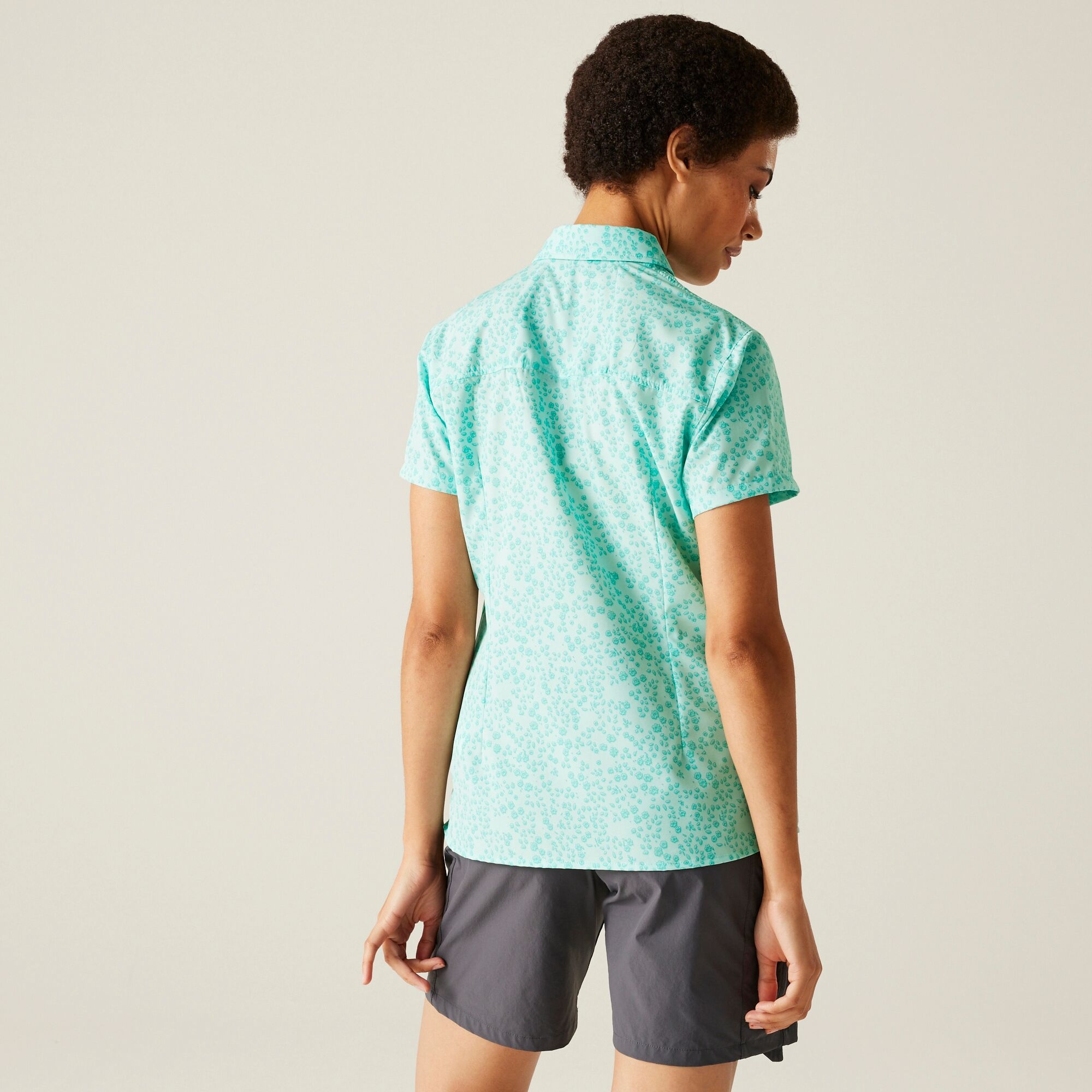 Regatta Koszula damska z krótkim rękawem Travel Packaway przeciw insektom Niebieski