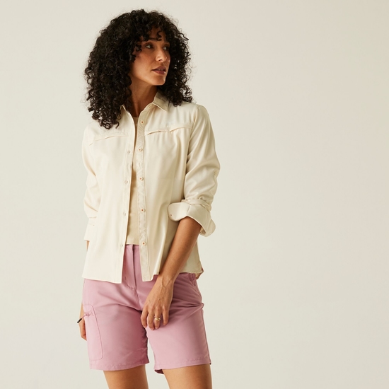 Travel verstaubares Langarmshirt für Damen Weiß