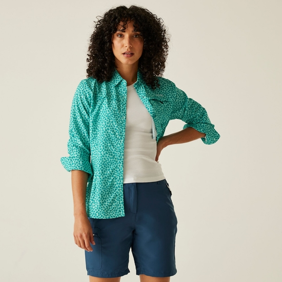 Travel verstaubares Langarmshirt für Damen Blau