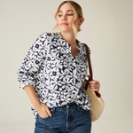 Navy White Large Floral