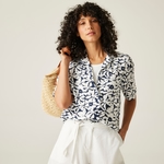 Navy White Large Floral