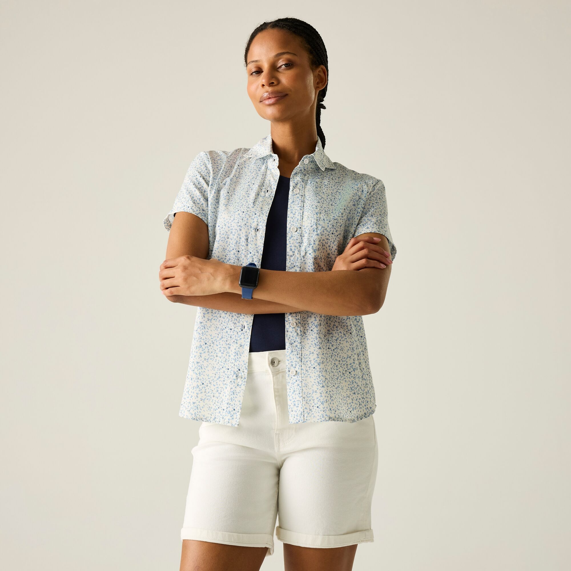 Regatta Koszula damska z krótkim rękawem Travel Light przeciw insektom Niebieski