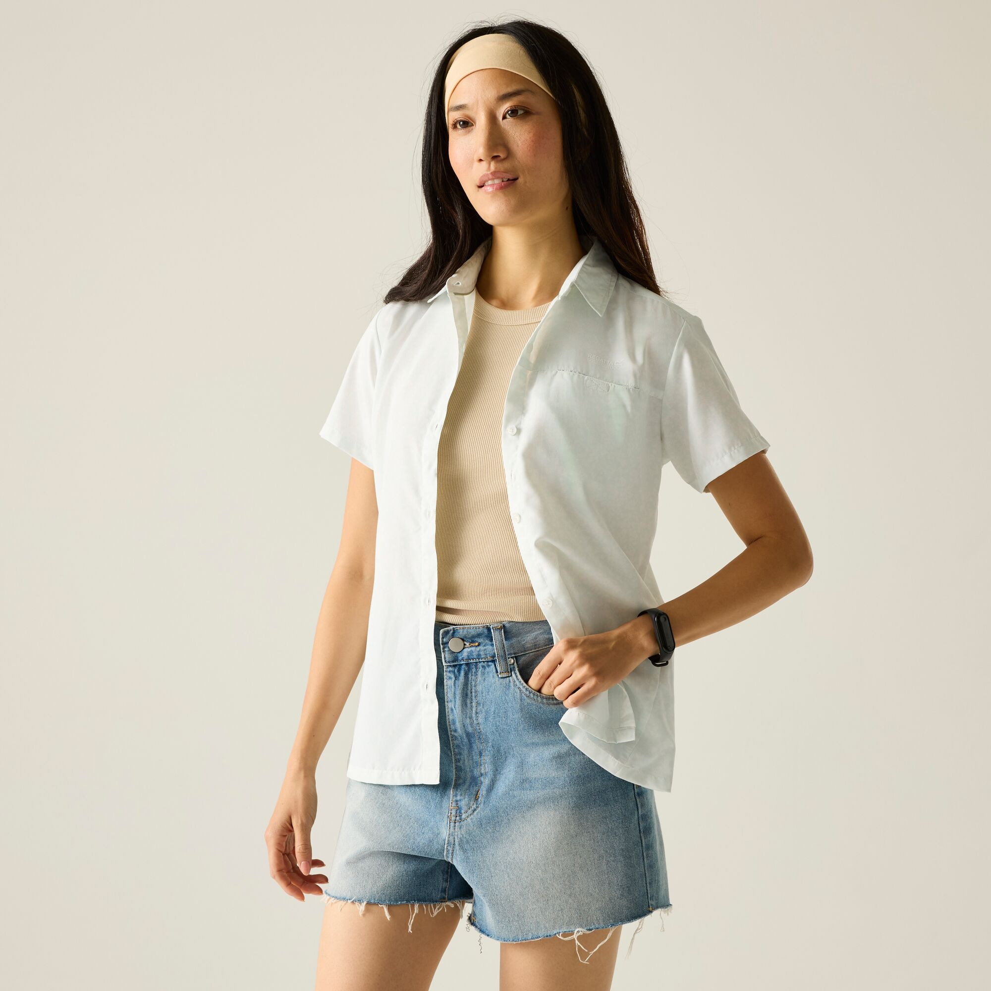 Regatta   Koszula damska z krótkim rękawem Mindano VIII Beżowe