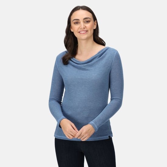 Frayda leichtes Wollshirt für Damen Blau