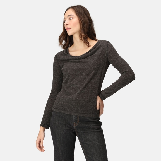 Women's Frayda Cowl Neck Top Black