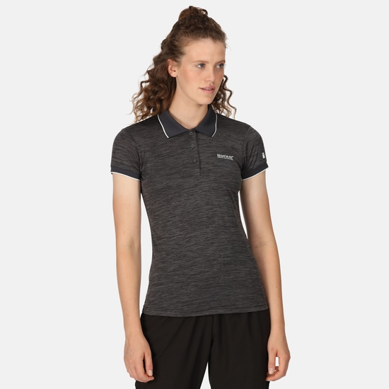 Remex II Damen-T-Shirt mit Polokragen Seal Grey