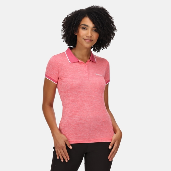 Remex II Damen-T-Shirt mit Polokragen Rosa