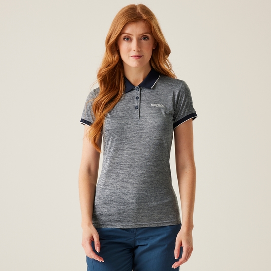 Remex II Damen-T-Shirt mit Polokragen Blau