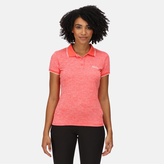 Women's Remex II Active Polo Shirt Neon Peach