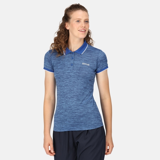 Remex II Damen-T-Shirt mit Polokragen Blau