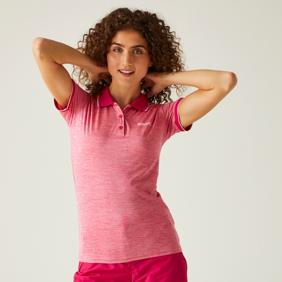 Remex II Damen-T-Shirt mit Polokragen Rosa