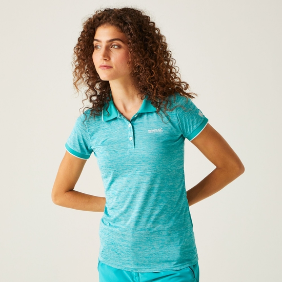 Remex II Damen-T-Shirt mit Polokragen Blau