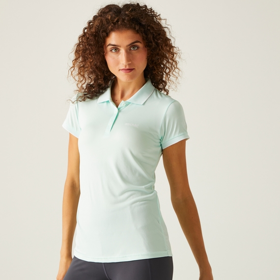 Women's Remex II Active Polo Shirt Bleached Aqua Solid