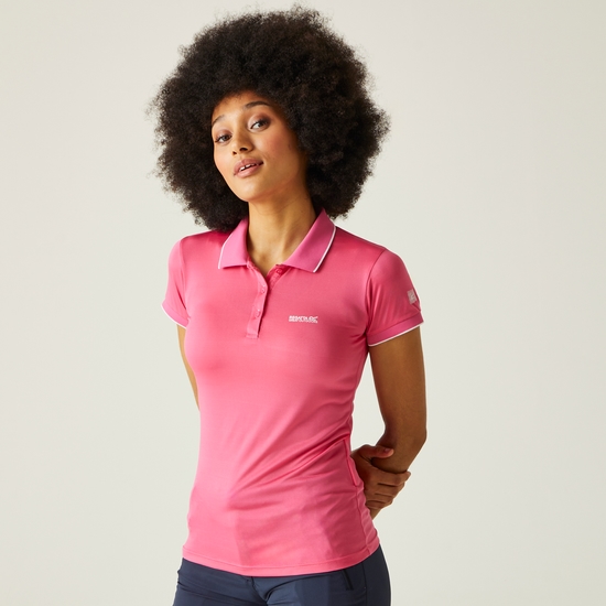 Women's Remex II Active Polo Shirt Flamingo Pink Solid