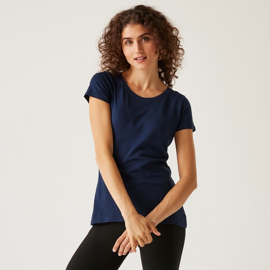 Women's Carlie Coolweave T-Shirt Navy 