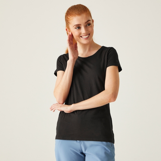 Women's Carlie Coolweave T-Shirt Black 