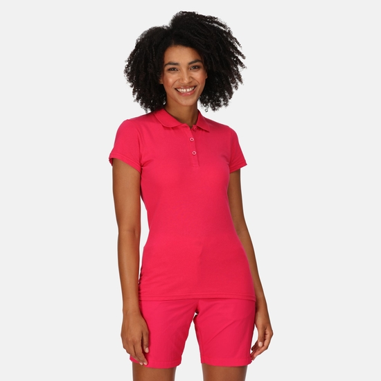 Women's Sinton Coolweave Polo Shirt Pink Potion 