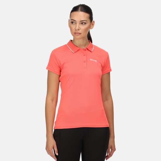 Women's Maverick V Active Polo Shirt Neon Peach