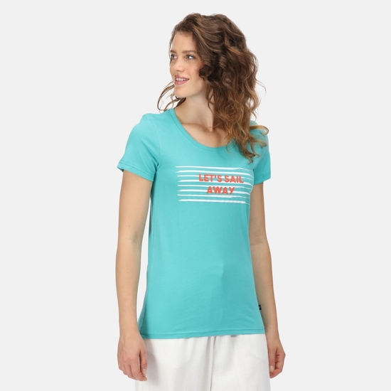 Filandra VI bedrucktes T-Shirt für Damen Grün