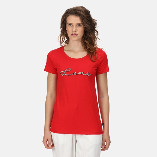 Filandra VI bedrucktes T-Shirt für Damen Rot