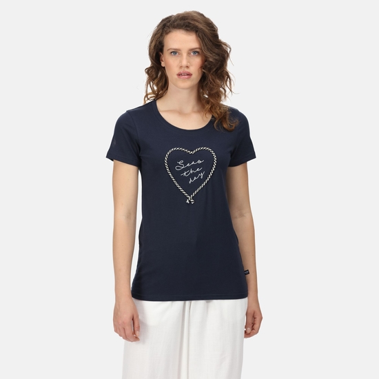 Filandra VI bedrucktes T-Shirt für Damen Blau