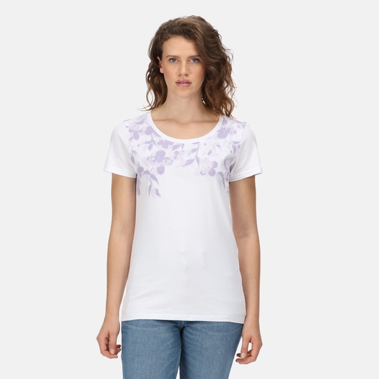 Filandra VI bedrucktes T-Shirt für Damen Weiß