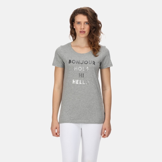 Filandra VI bedrucktes T-Shirt für Damen Grau