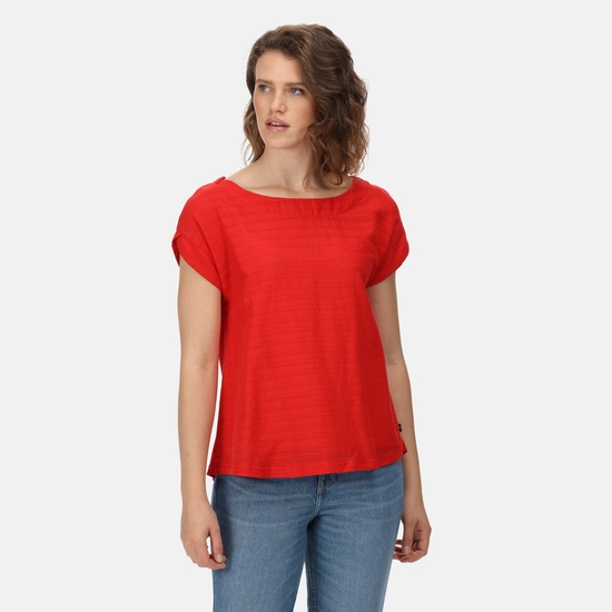 Adine gestreiftes T-Shirt für Damen Rot