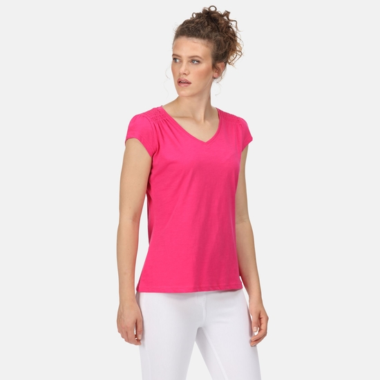 Women's Francine V-Neck T-Shirt Pink Fusion