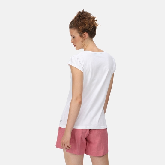Francine T-Shirt mit V-Ausschnitt für Damen Weiß