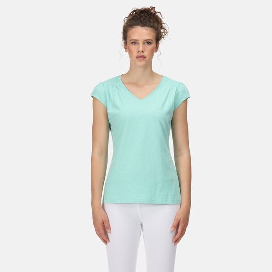 Francine T-Shirt mit V-Ausschnitt für Damen Blau