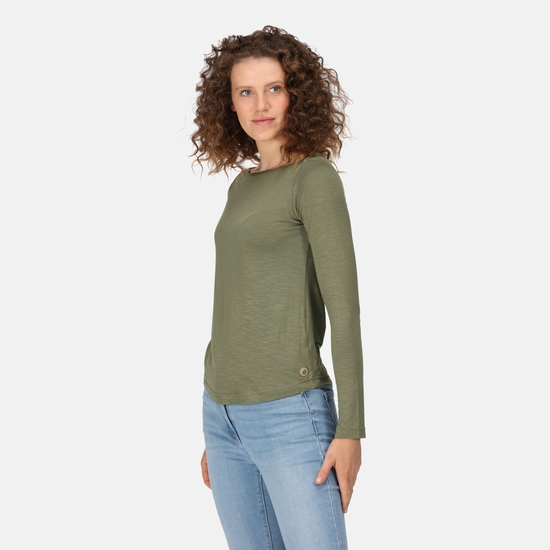 Women's Lakeisha Boat Neck Long Sleeve Top Four Leaf Clover 