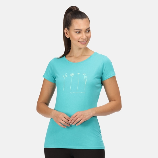 Women's Breezed II Print T-Shirt Turquoise