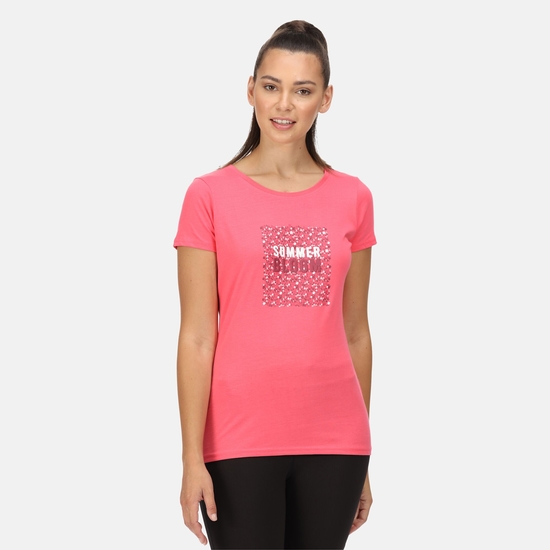 Women's Breezed II Print T-Shirt Tropical Pink