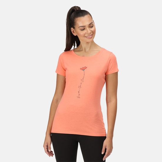 Women's Breezed II Print T-Shirt Fusion Coral