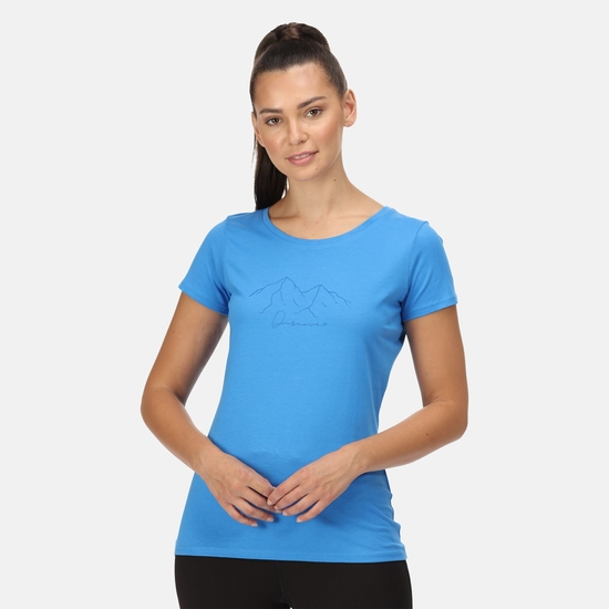 Breezed II bedrucktes T-Shirt für Damen Blau