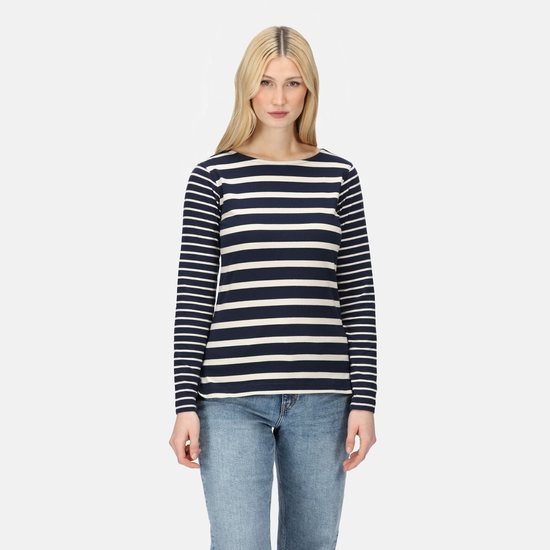 Women's Farida Striped T-Shirt Navy Light Vanilla