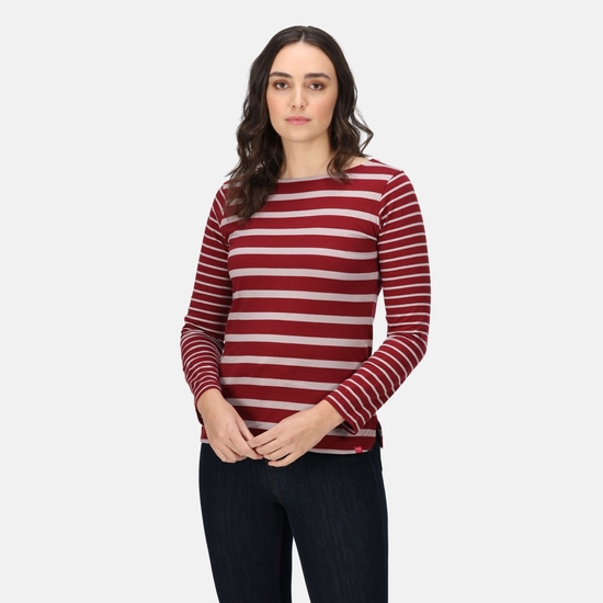 Women's Farida Striped T-Shirt Cabernet Lilac Chalk