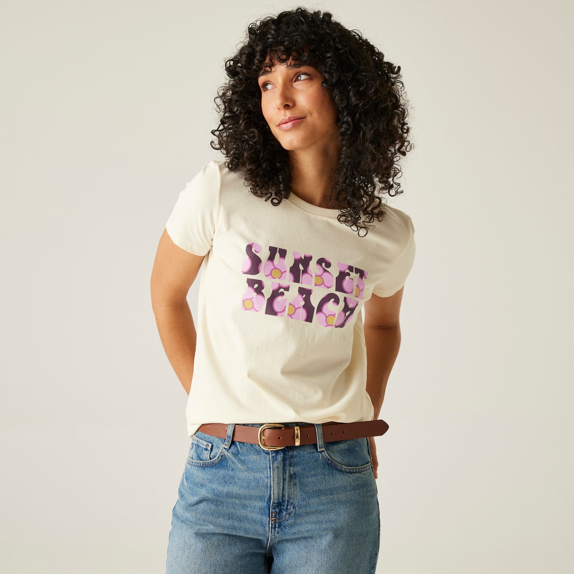 Orla Kiely - Damska koszulka Kremowy