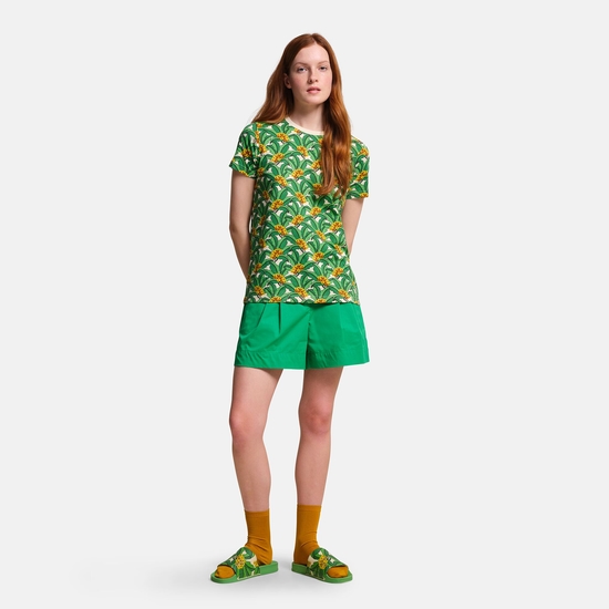 Orla Kiely Easy-to-Wear Cotton Short Sleeve Tee Vert